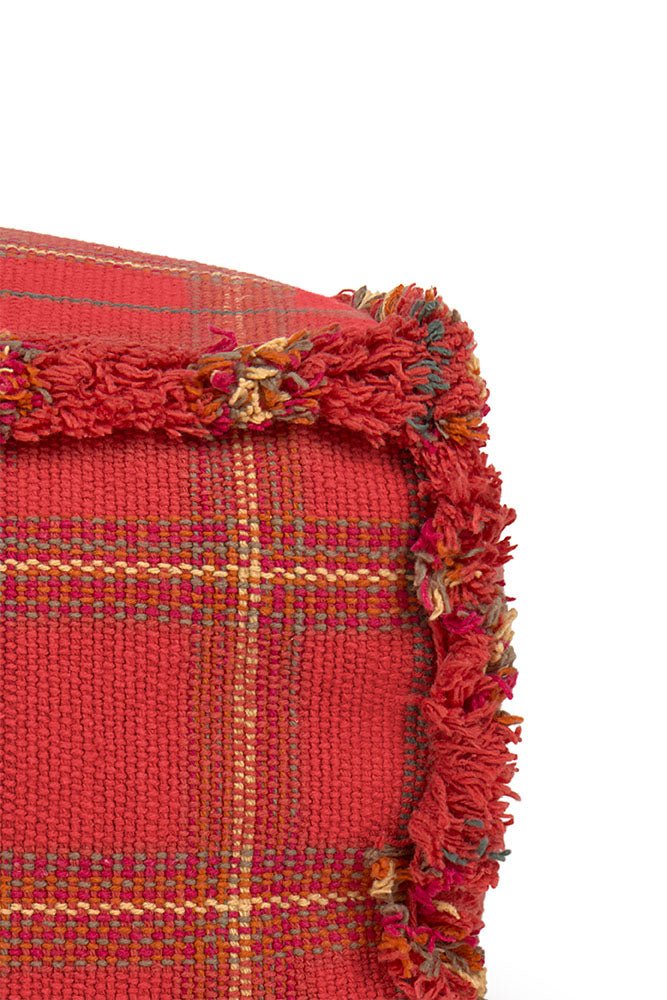 LORENA CANALS - Pouf Tissé Main Érable Rouge