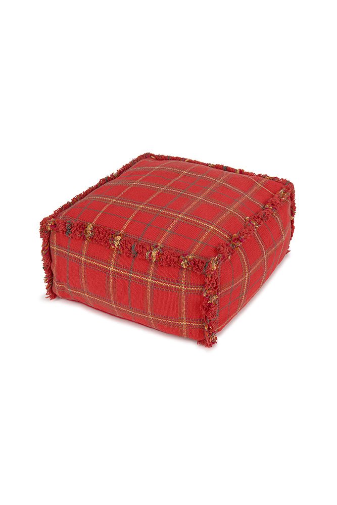 LORENA CANALS - Pouf Tissé Main Érable Rouge