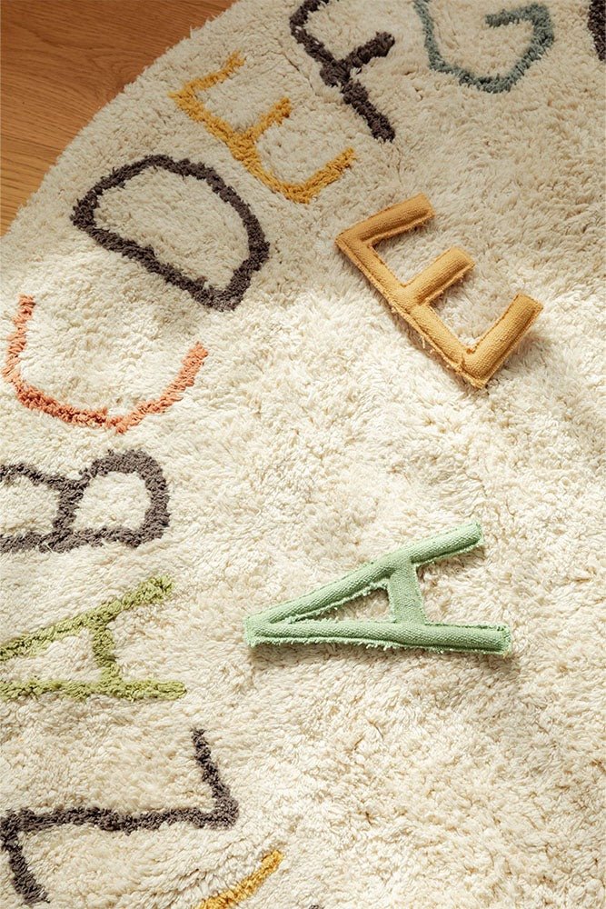 LORENA CANALS - Tapis De Jeu Lavable Abc Couleur Et Lettres Ø 120 Cm