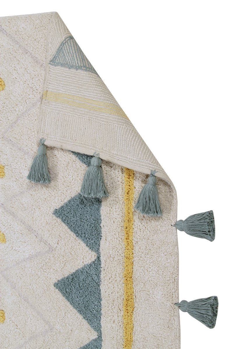 LORENA CANALS - Tapis Lavable Azteca Natural Vintage Blue 140 X 200 cm