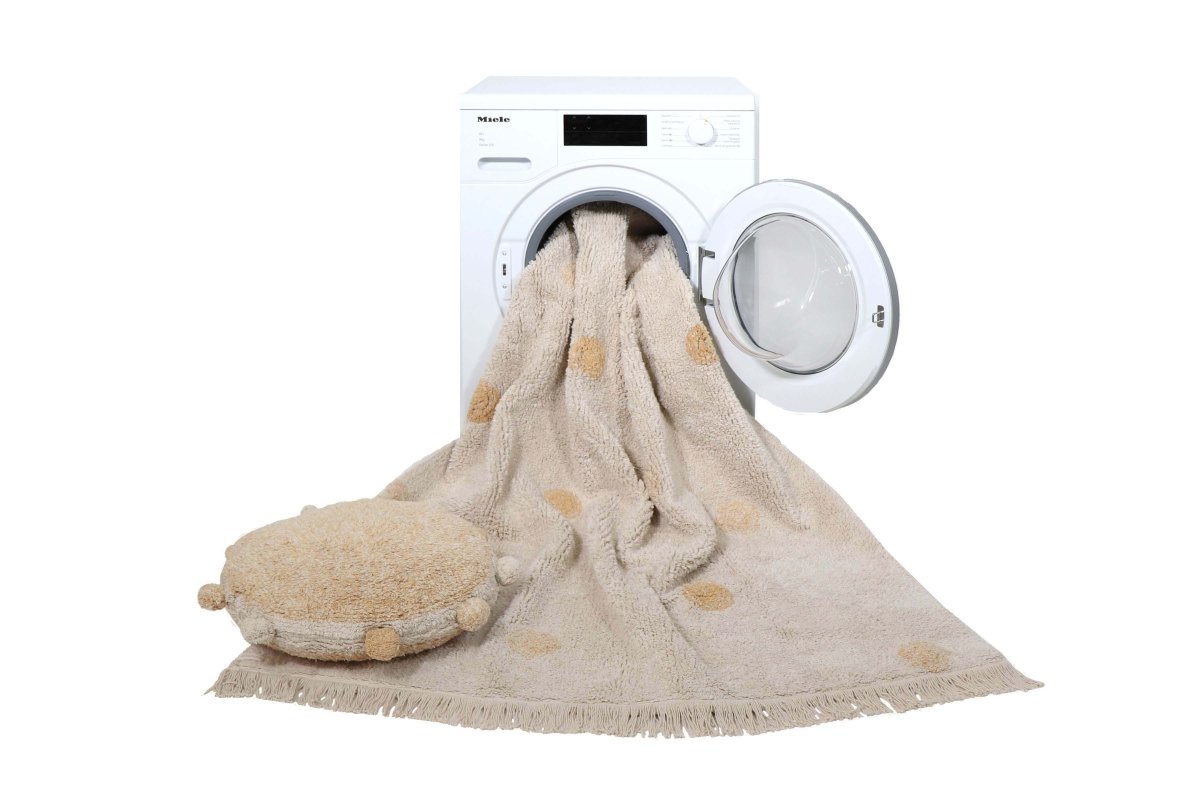 LORENA CANALS - Tapis Lavable Hippy Pois Naturel - Miel 120 X 160 Cm