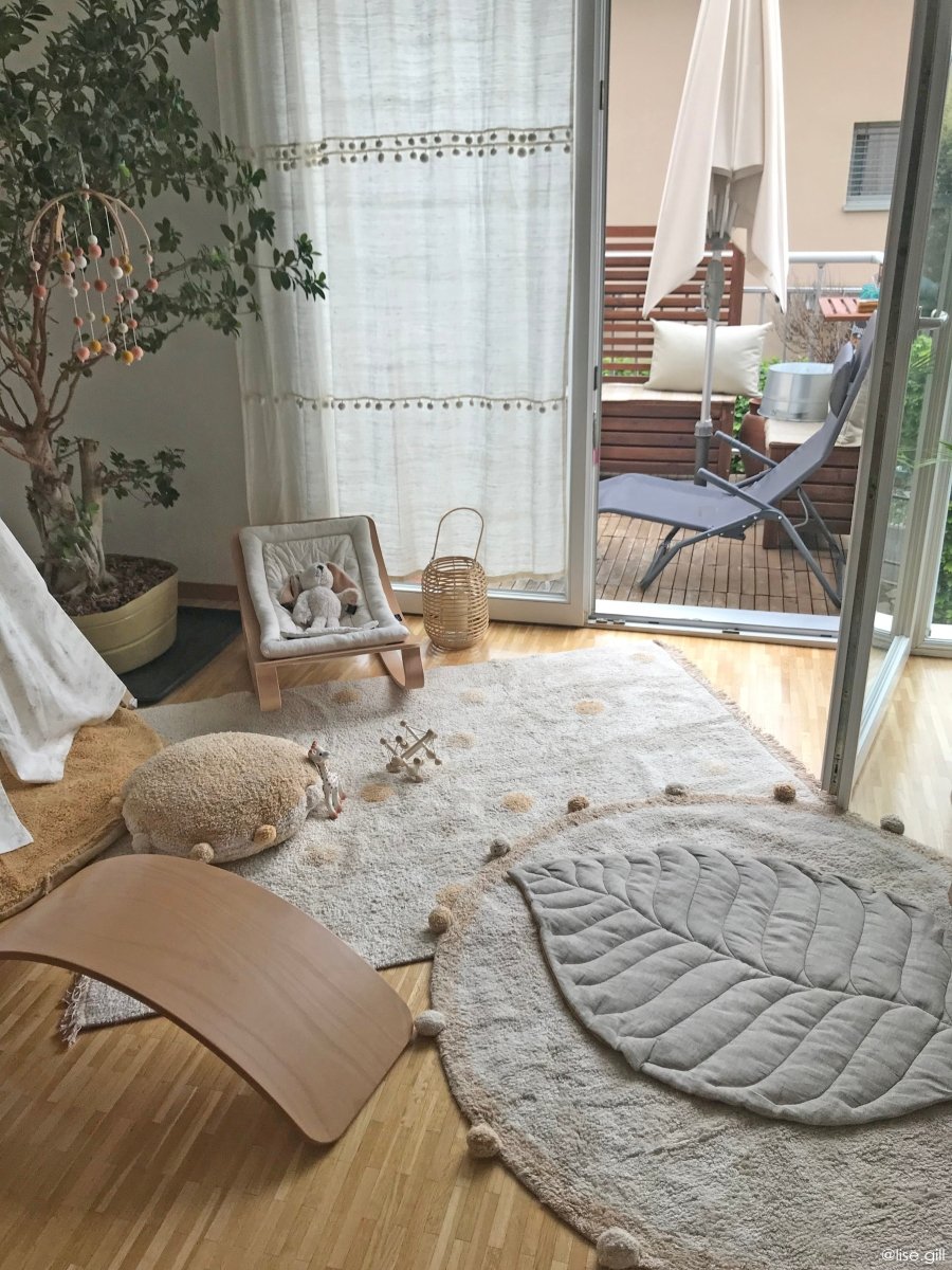 LORENA CANALS - Tapis Lavable Hippy Pois Naturel - Miel 120 X 160 Cm