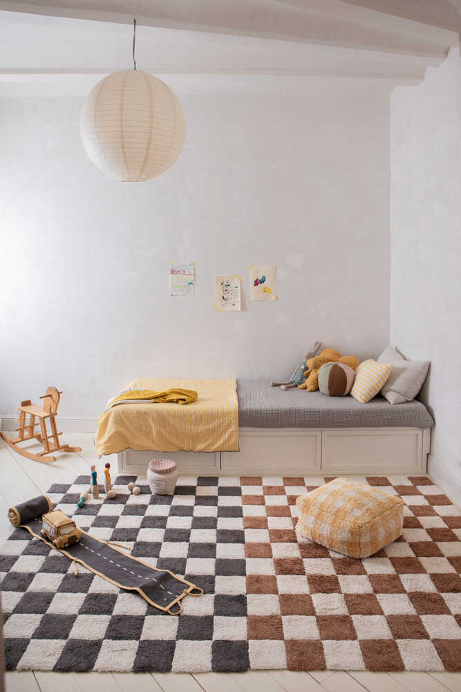 LORENA CANALS - Tapis Lavable "Kitchen Tiles" Gris Foncé 140 x 200 cm