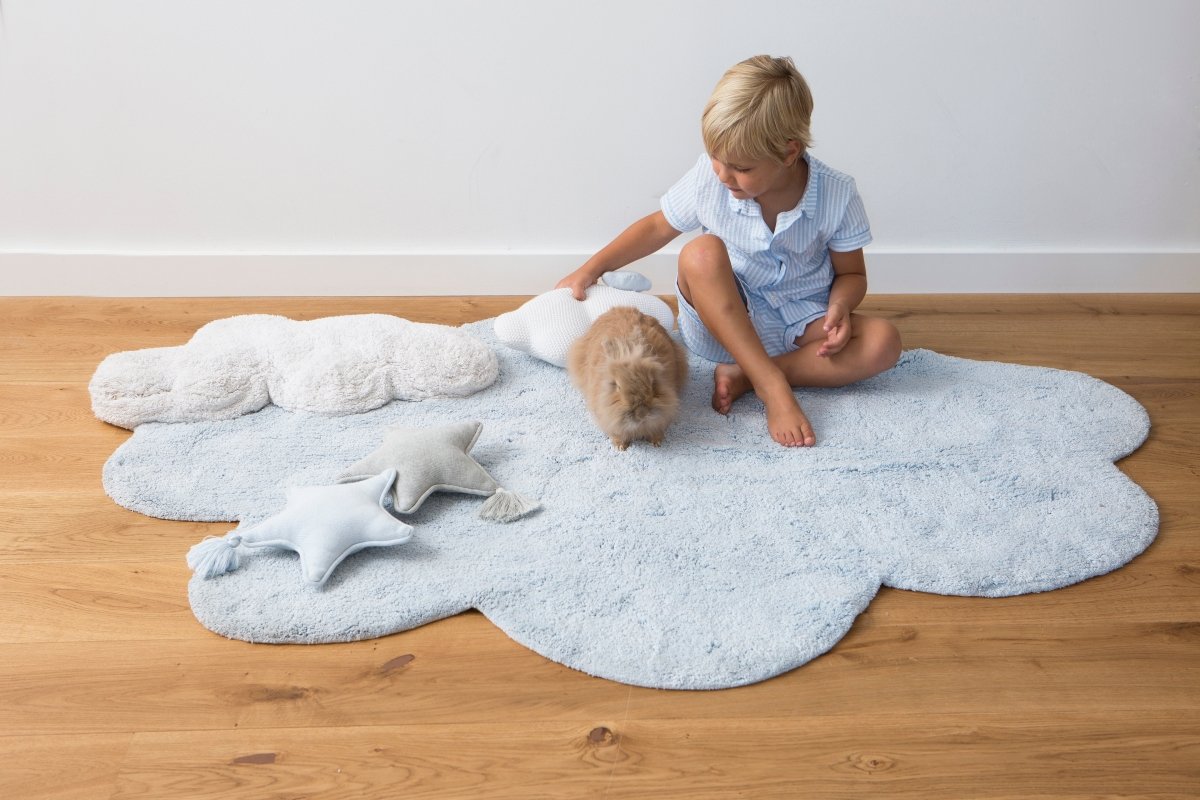 LORENA CANALS - Tapis Lavable Puffy Dream Bleu 170 x 110 Cm