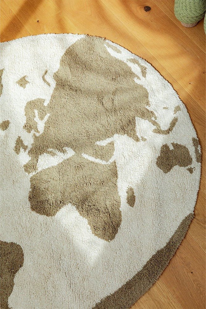 LORENA CANALS - Tapis Lavable Rugcycled Carte Du Monde Ø 120 Cm