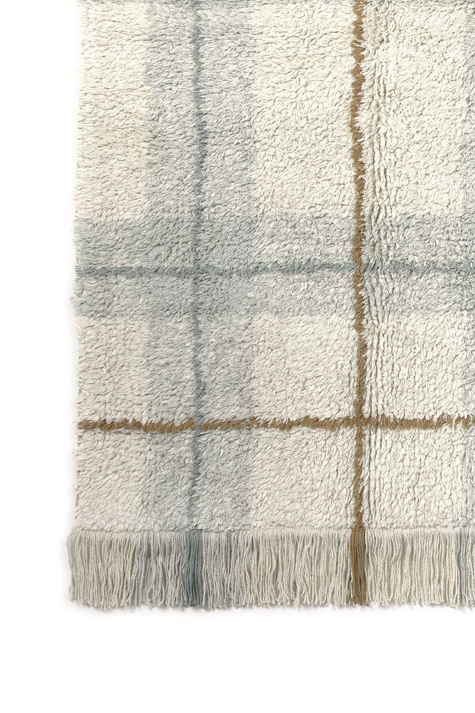 LORENA CANALS - Tapis Lavable Tartan - Bleu Sauge 90 X 120 Cm