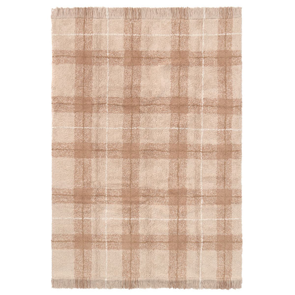 LORENA CANALS - Tapis Lavable Tartan - Rose 140 X 190 Cm