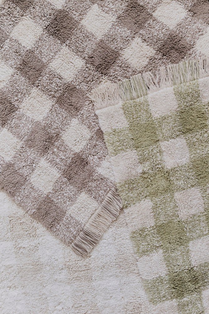 LORENA CANALS - Tapis Lavable Vichy Marron 150 x 180 Cm
