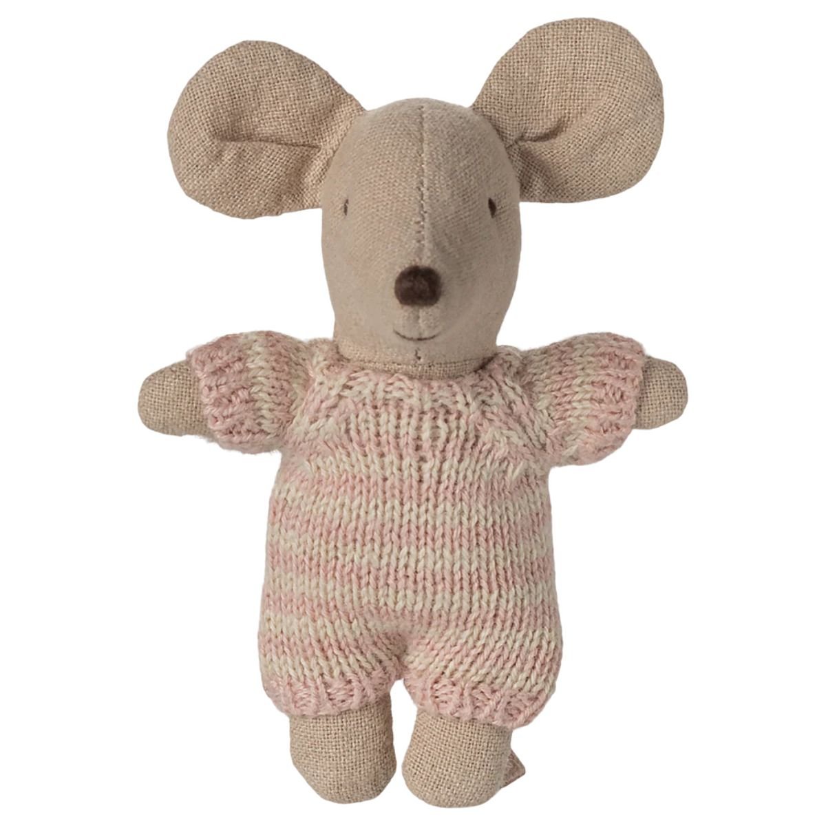 MAILEG - Bébé Souris Dans Son Couffin - Rose
