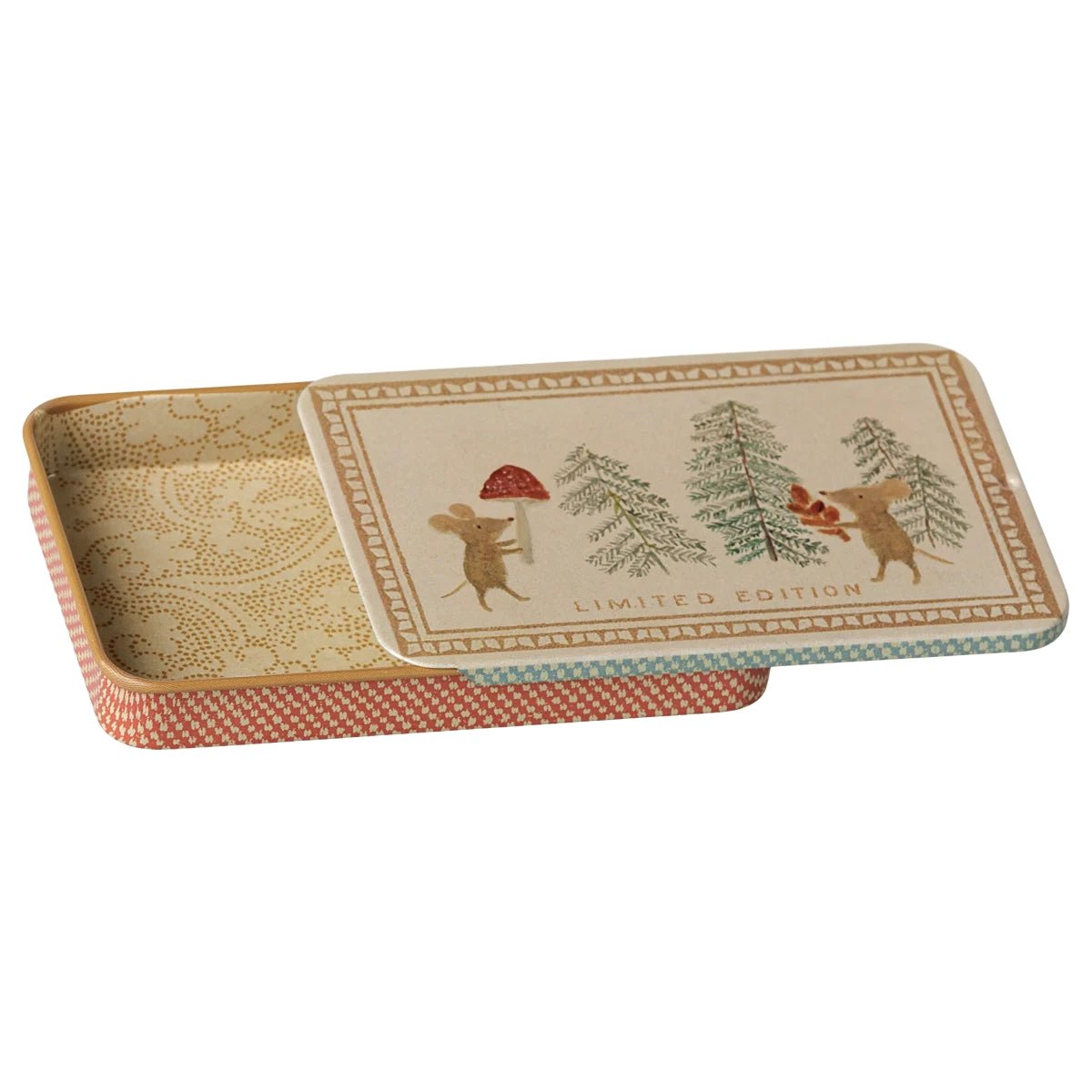 MAILEG-Boîte En Métal Coulissante, Souris De Noël