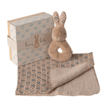 MAILEG - Ensemble Hochet Lapin - Pêche Crème