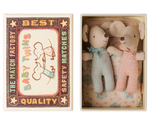 MAILEG-Jumeaux, Bébés Souris En Boîte D'Allumettes – Motif À Carreaux