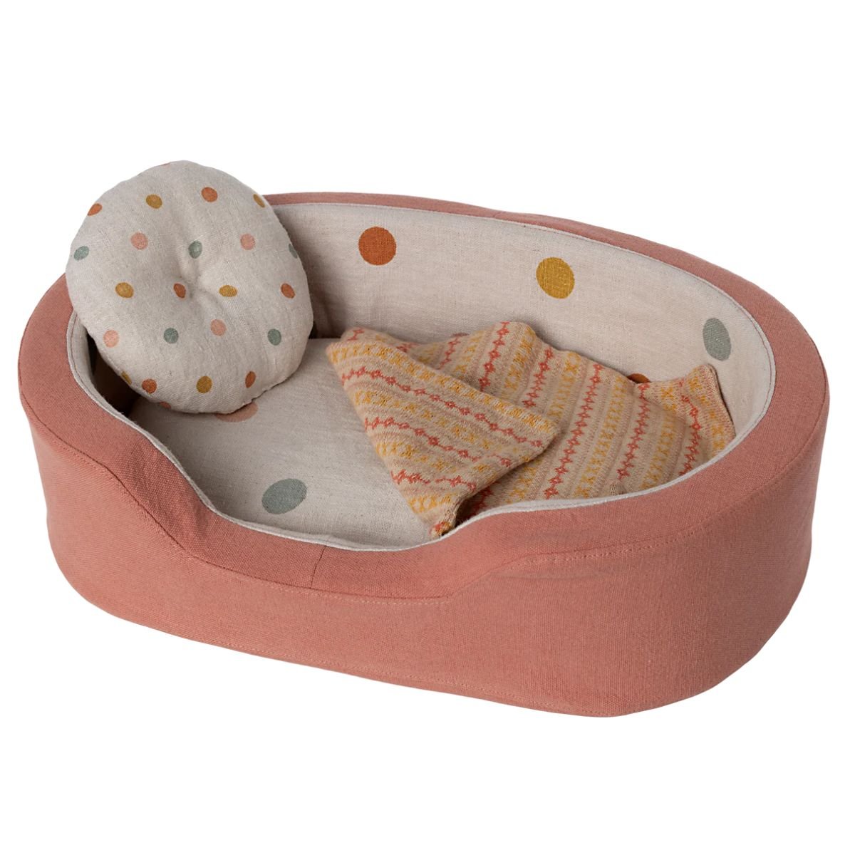 MAILEG - Panier Douillet, Medium - Corail