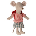 MAILEG - Souris Tricycle, Grande Soeur - Rouge