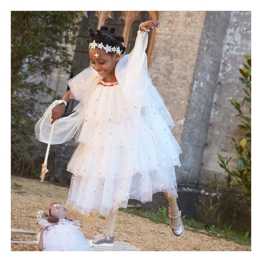 MERI MERI - Déguisement D'Ange En Tulle Avec Couronne