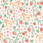 MUNKS & ME - Motif De Répétition Du Papier Peint Panoramique Pour Enfants - Chevaux Fraises