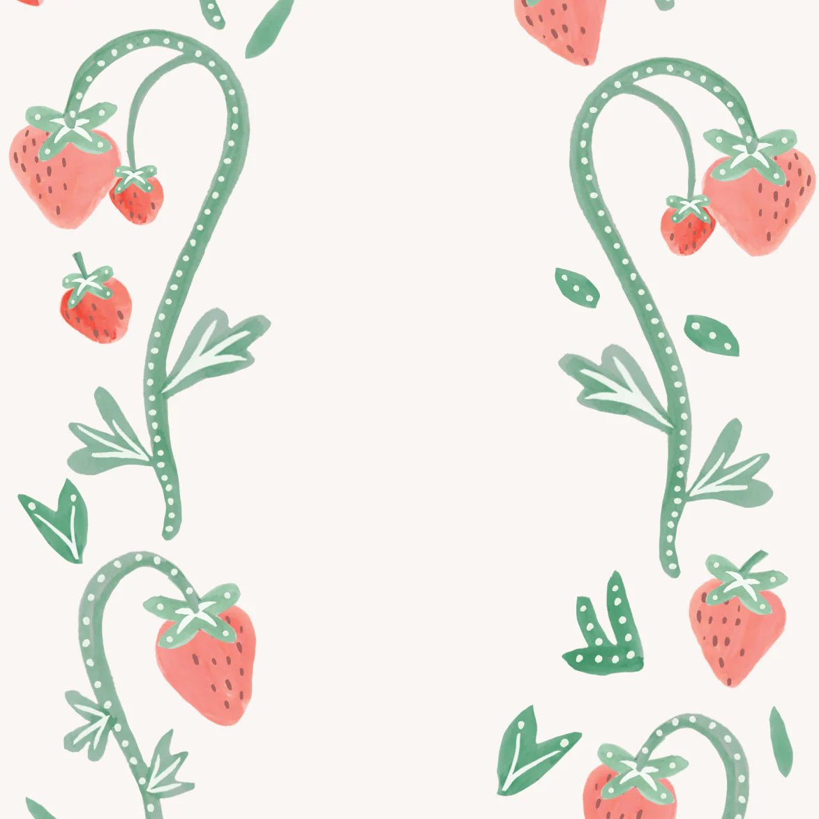 MUNKS & ME - Motif De Répétition Du Papier Peint Panoramique Pour Enfants - Rayures Fraises