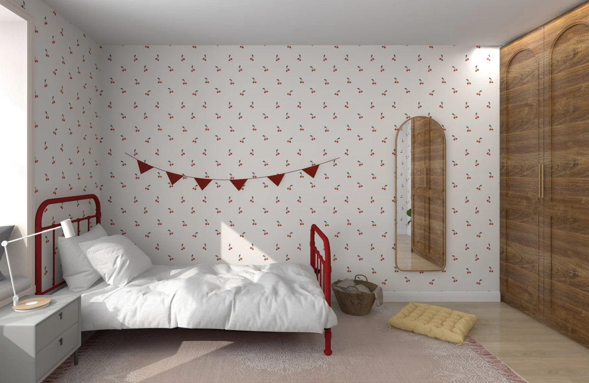 MUNKS & ME - Papier Peint Panoramique Pour Enfants - À Motif Répété Cerises