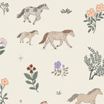 MUNKS & ME - Papier Peint Panoramique Pour Enfants - À Motifs Répétés  chevaux De Quincy 