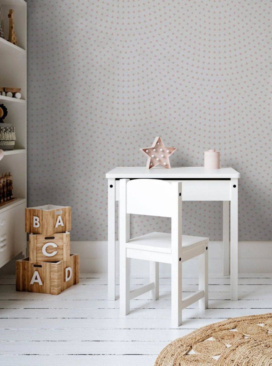 MUNKS & ME - Papier Peint Panoramique Pour Enfants - À Motifs Répétés : Coquille Saint - jacques | Rose
