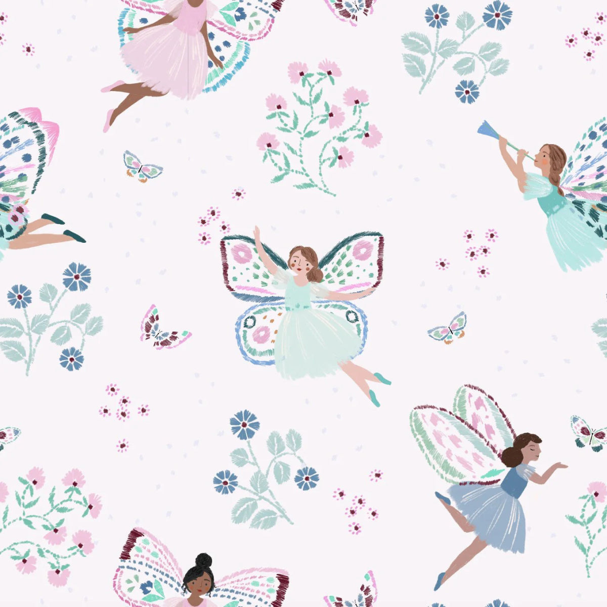 MUNKS & ME - Papier Peint Panoramique Pour Enfants - À Pois Peints, Violet, Féerique