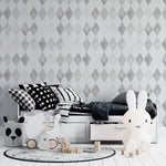 MUNKS & ME - Papier Peint Panoramique Pour Enfants - Aquarelle Harlequin | Gris