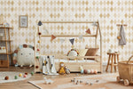 MUNKS & ME - Papier Peint Panoramique Pour Enfants - Aquarelle Harlequin | Moutarde