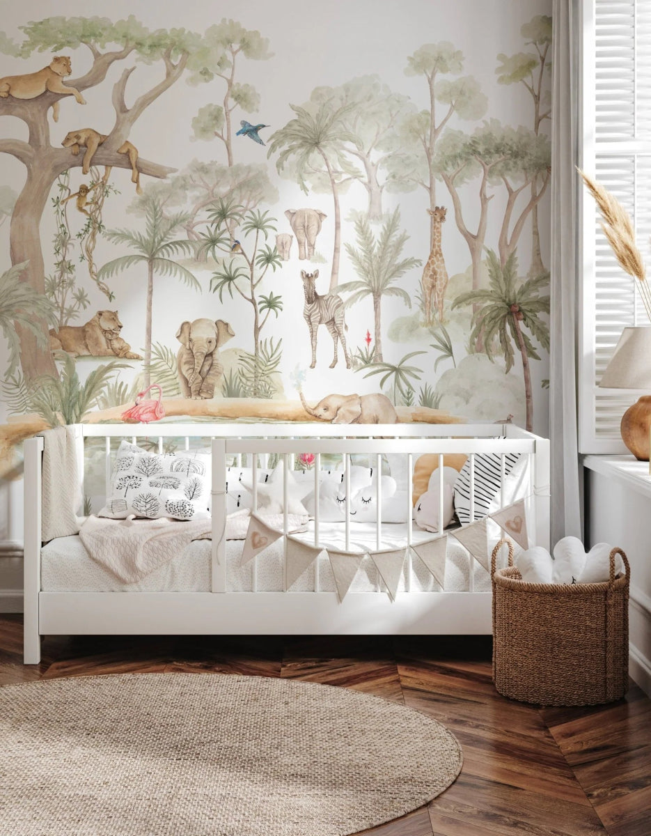 MUNKS & ME - Papier Peint Panoramique Pour Enfants - Aventure Safari Savane