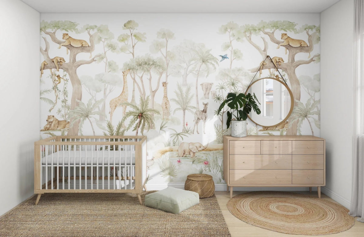 MUNKS & ME - Papier Peint Panoramique Pour Enfants - Aventure Safari Savane