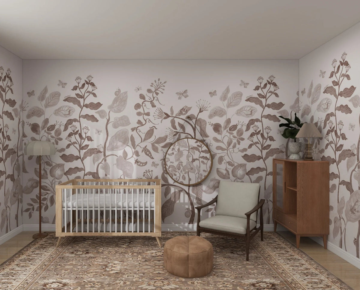 MUNKS & ME - Papier Peint Panoramique Pour Enfants - Jardin Secret Moka