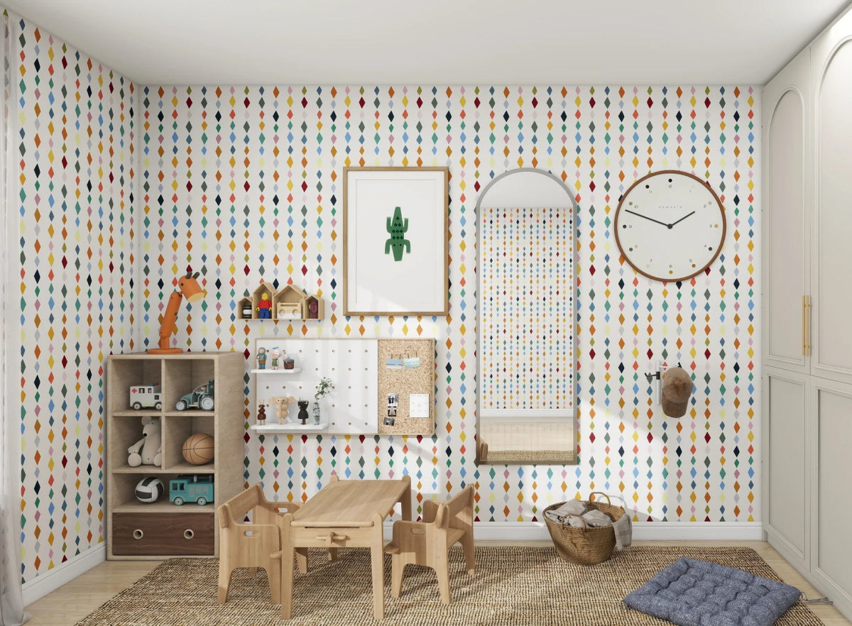 MUNKS & ME - Papier Peint Panoramique Pour Enfants - Jolly Jester À Motifs Répétés | Multicolore