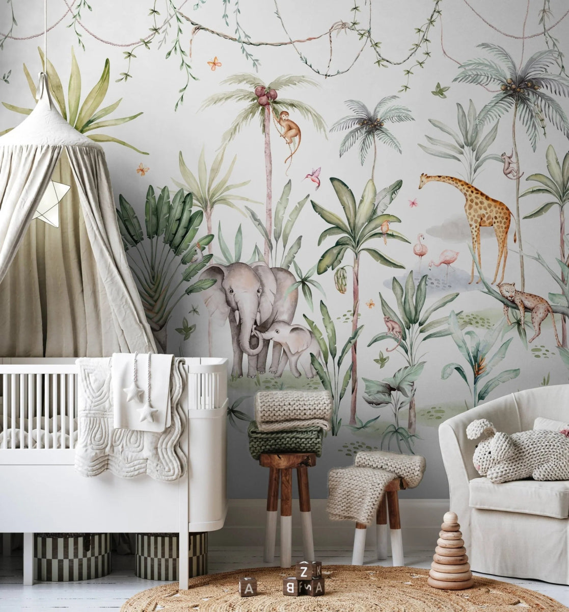 MUNKS & ME - Papier Peint Panoramique Pour Enfants - Safari Wonderland
