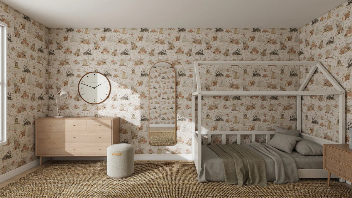 MUNKS & ME - Papier Peint Panoramique Pour Enfants - Woodland Wonder À Motifs Répétés