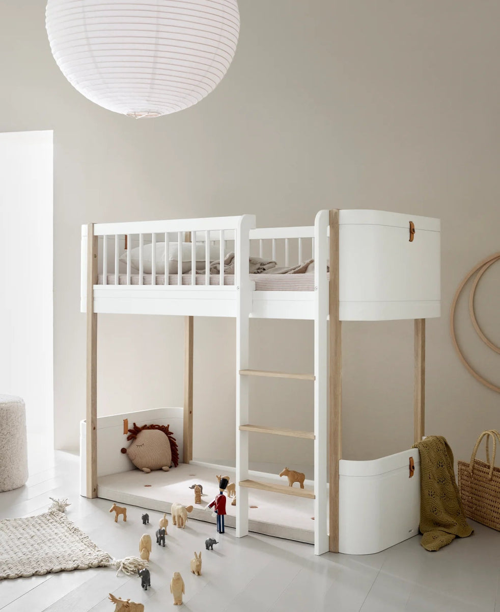 OLIVER FURNITURE - 041471 - Kit De Conversion Mini+, Lit Mezzanine Mi - haut - En Lit Superposé Mi - haut, Bl./chêne