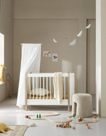 OLIVER FURNITURE - 041481 - Kit De Conversion - Lit bébé évolutif Mini+, Avec Kit Junior Inclus - en Lit Superposé Mi - Haut, blanc/chêne