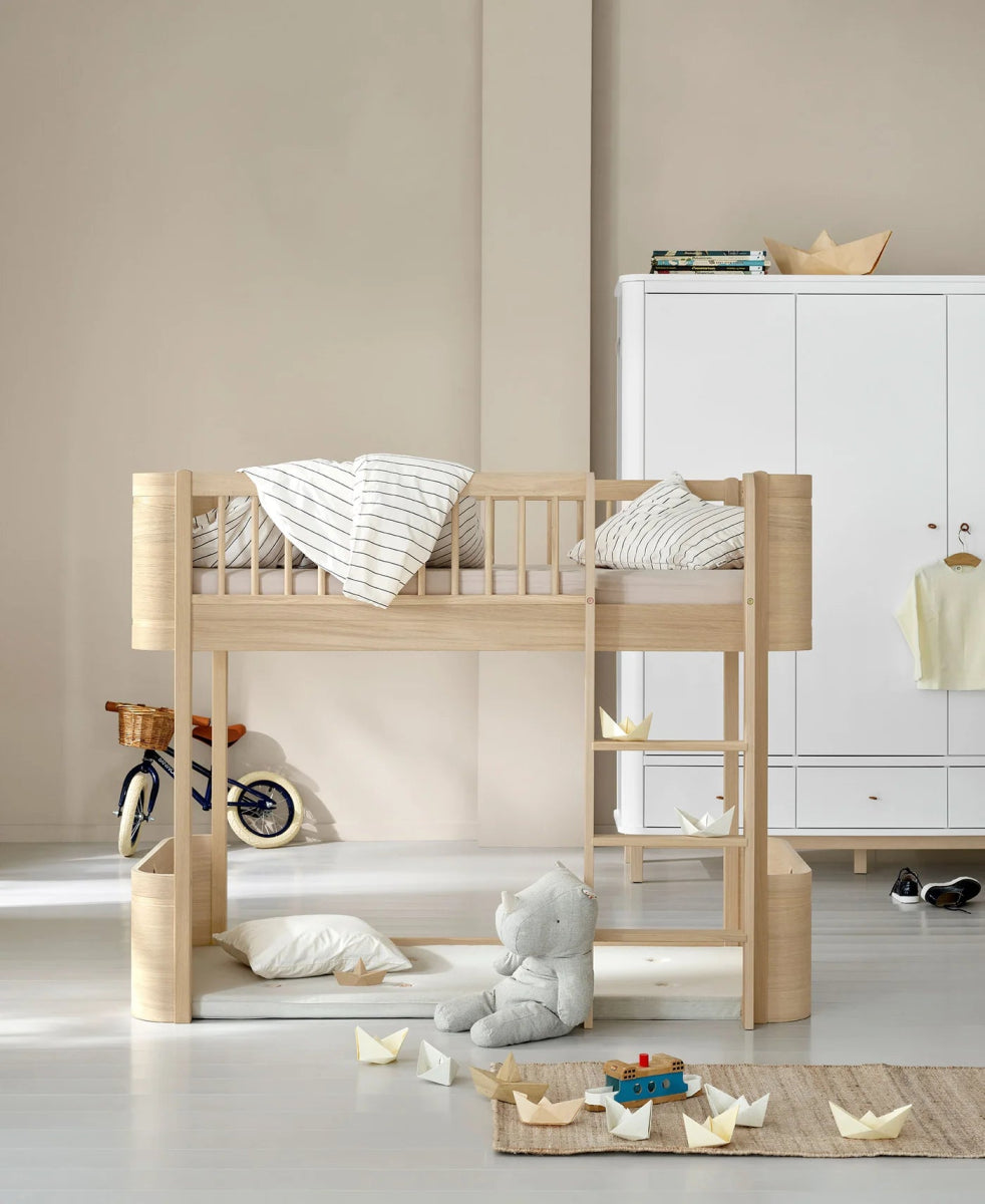 OLIVER FURNITURE - 041789 - Kit De Conversion Mini+, Lit Mezzanine Mi - haut - En Lit Superposé Mi - haut, Chêne