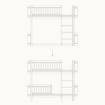 OLIVER FURNITURE - 041789 - Kit De Conversion Mini+, Lit Mezzanine Mi - haut - En Lit Superposé Mi - haut, Chêne