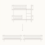 OLIVER FURNITURE - 041790 - Kit De Conversion Mini+, Lit Superposé Mi - haut - En 2 Lits Juniors, Chêne