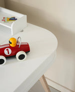 OLIVER FURNITURE - Bureau Wood 66 cm & Chaise Wood Avec Accoudoirs, L'ensemble, Blanc/Chêne