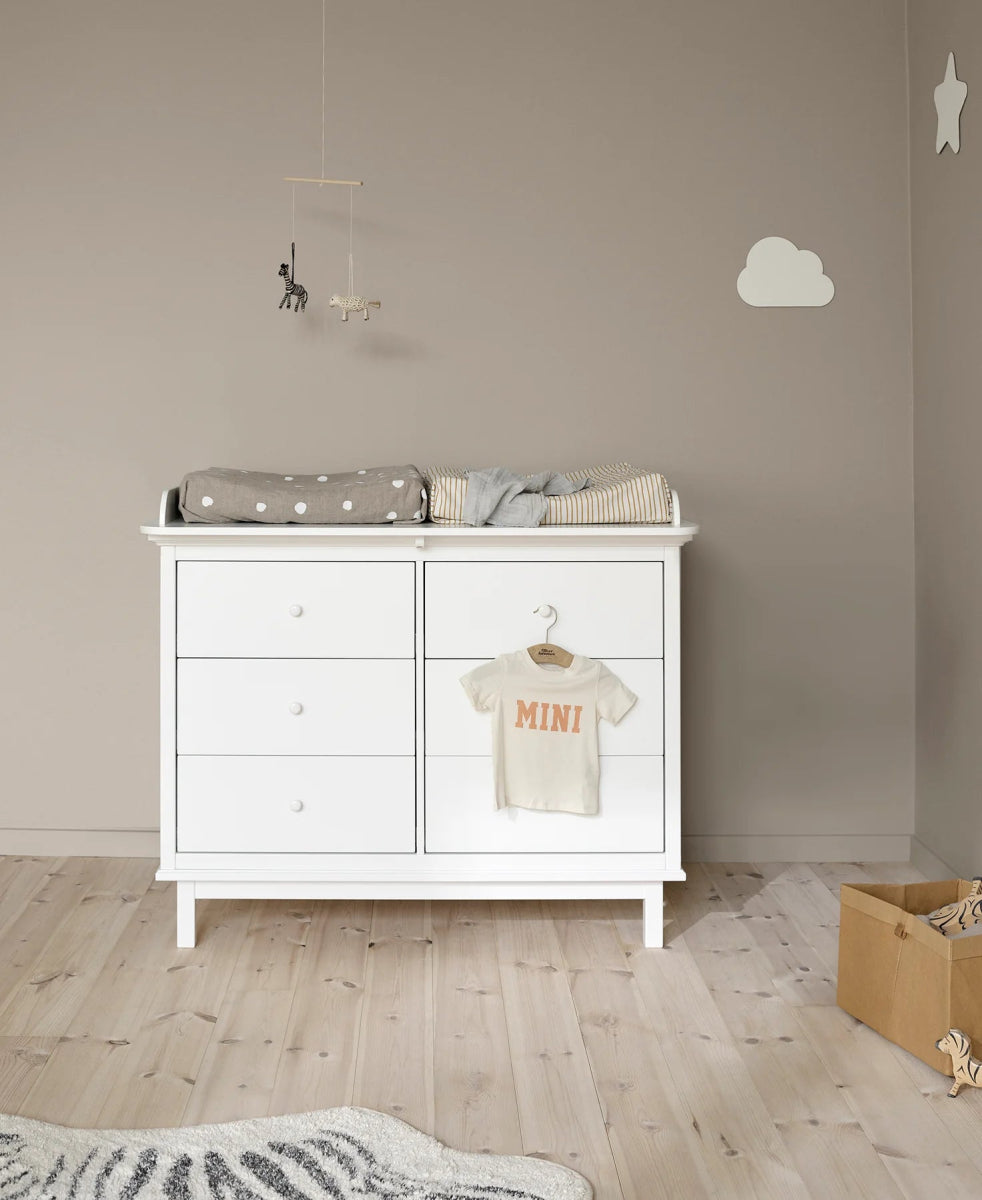 OLIVER FURNITURE - Commode À Langer Seaside, 6 Tiroirs, Blanc