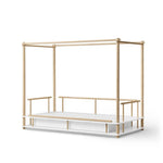 OLIVER FURNITURE - Lit à Baldaquin Camp, Blanc/Chêne 90 x 180 cm