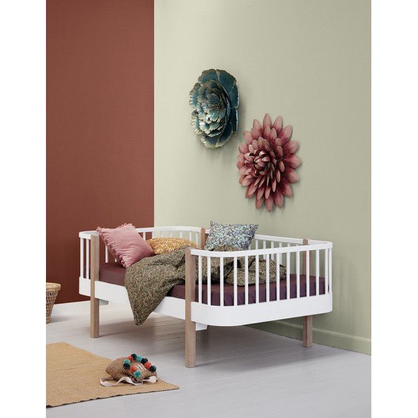 OLIVER FURNITURE - Lit Banquette Junior Wood Original, Blanc/Chêne
