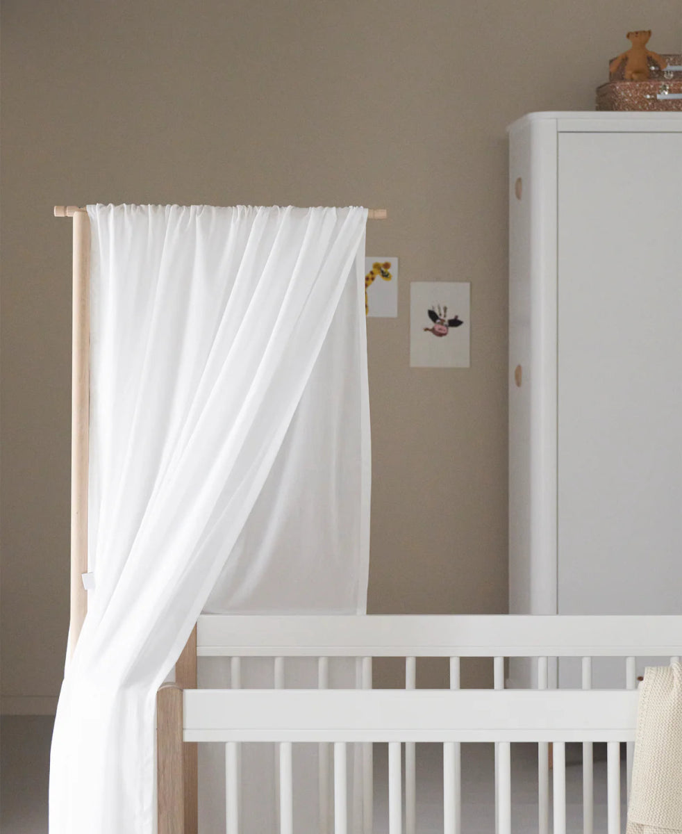 OLIVER FURNITURE - Lit Bébé Évolutif Wood Mini+, Blanc/Chêne