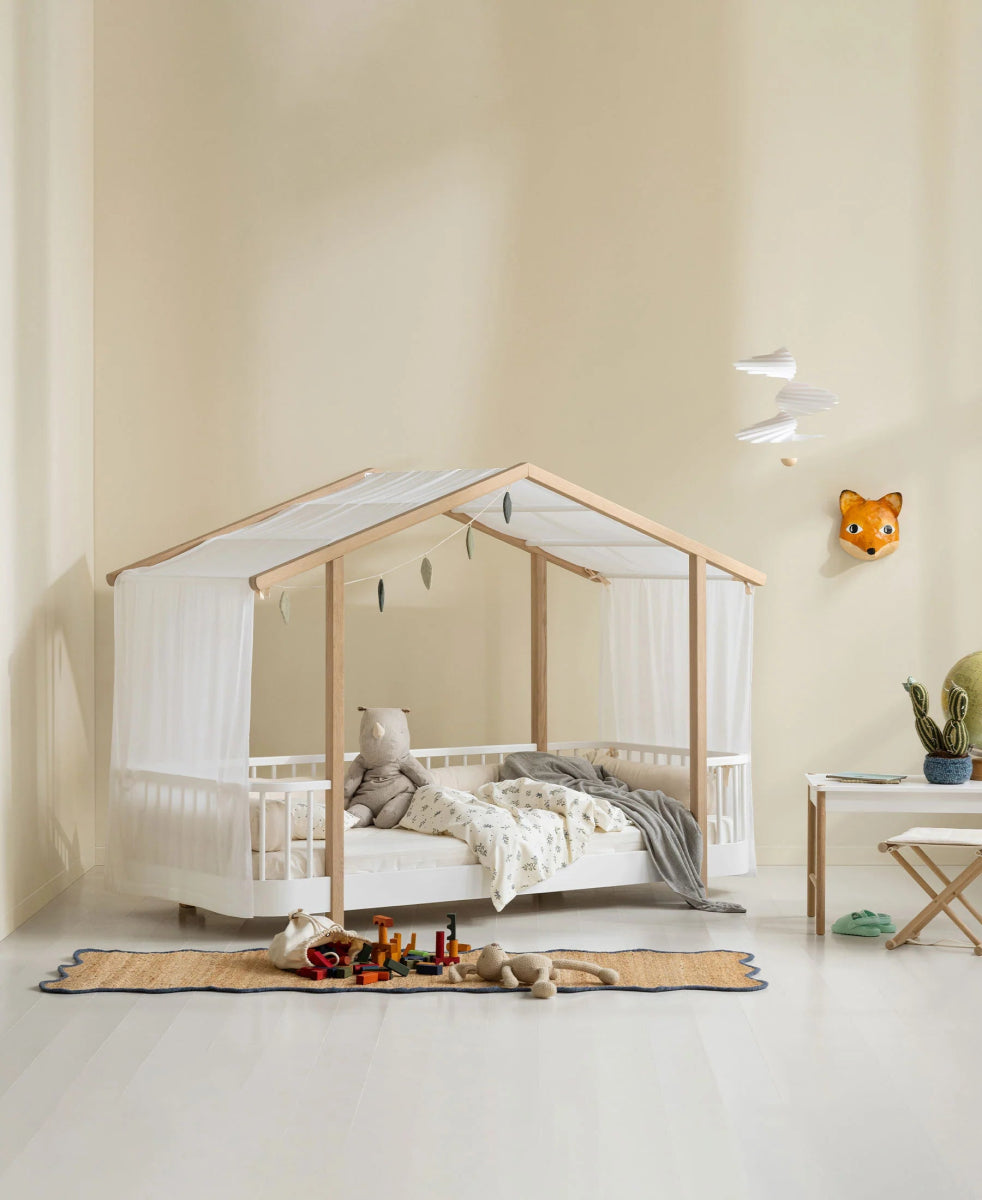 OLIVER FURNITURE - Lit Cabane Oliver Furniture Original, 90x200 Cm, Blanc/chêne