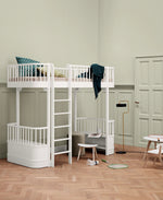 OLIVER FURNITURE - Lit Mezzanine Haut Wood Original, Blanc