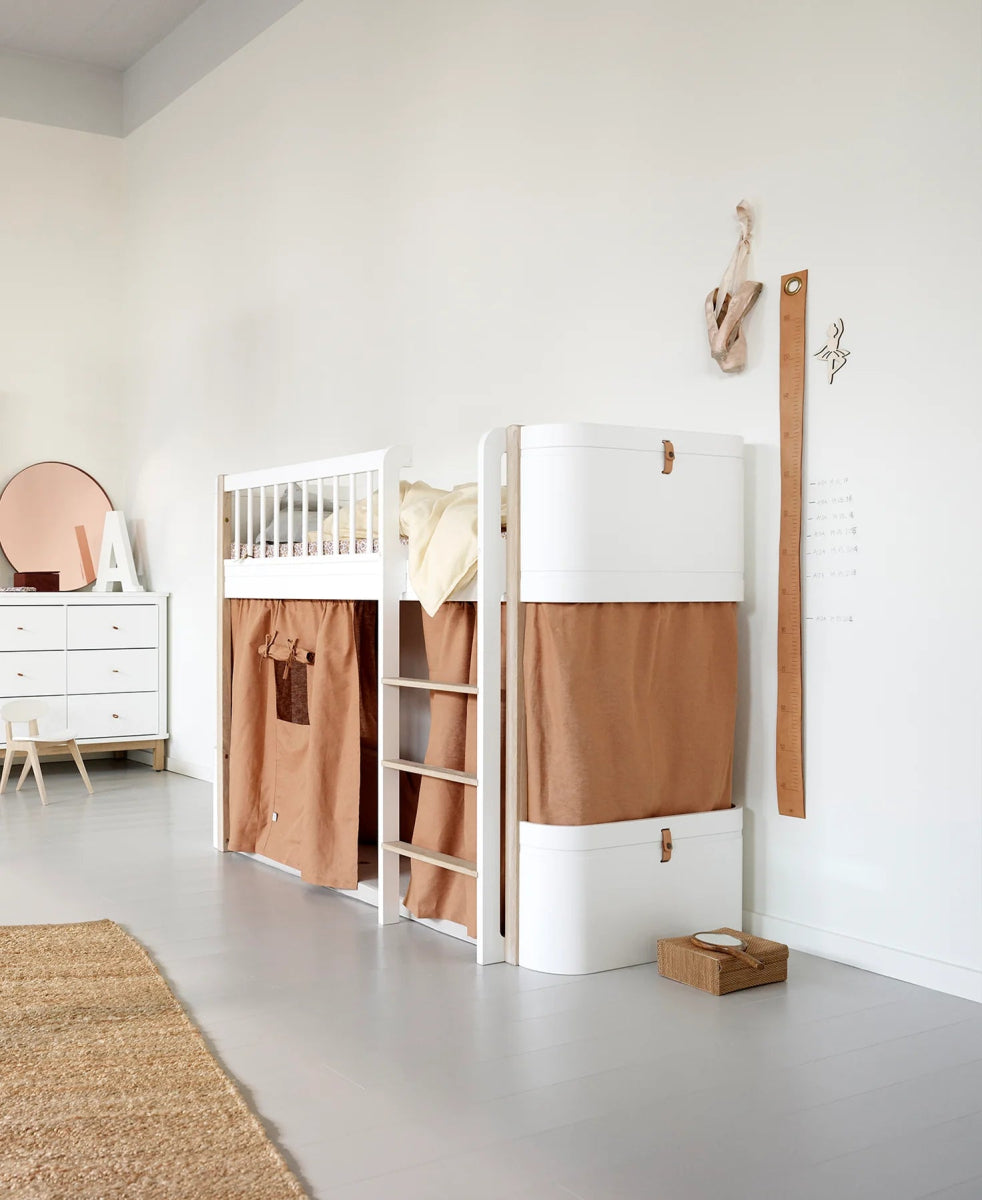 OLIVER FURNITURE - Lit Mezzanine Mi - haut Wood Mini+, Blanc