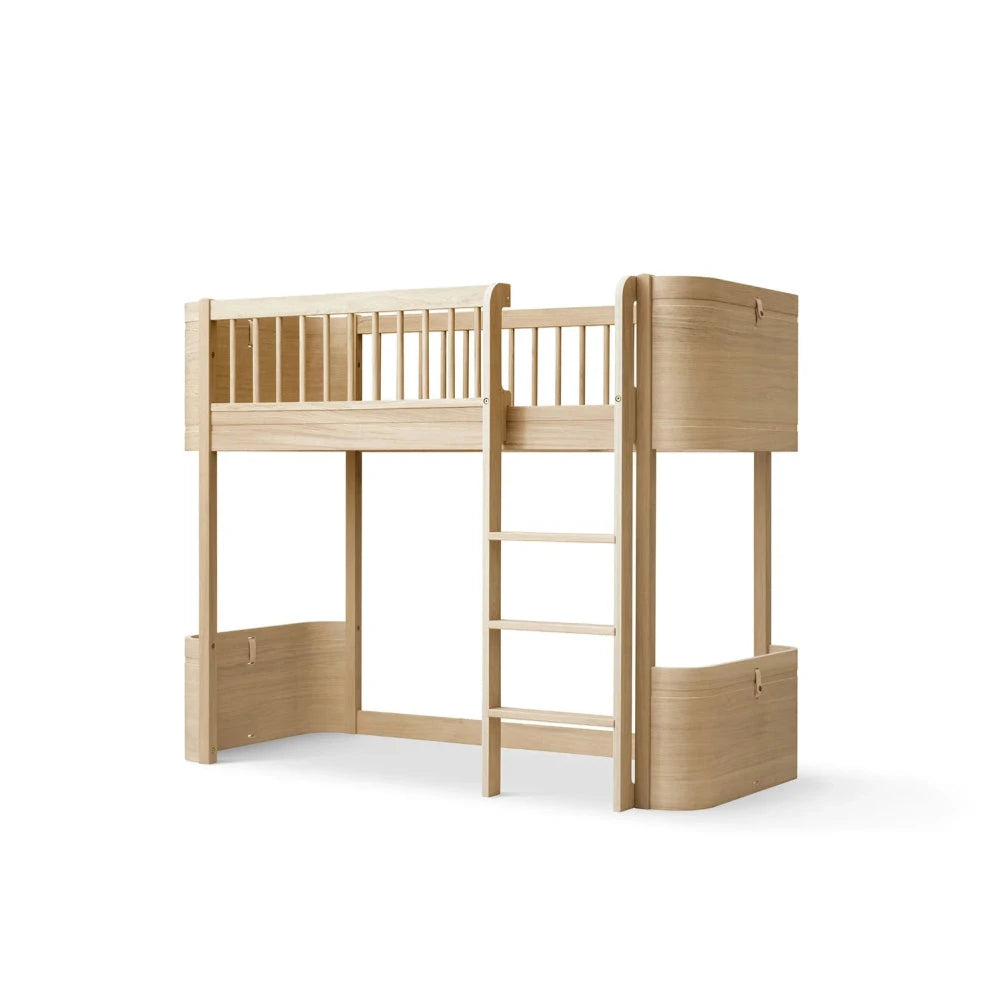OLIVER FURNITURE - Lit Mezzanine Mi - haut Wood Mini+, Chêne