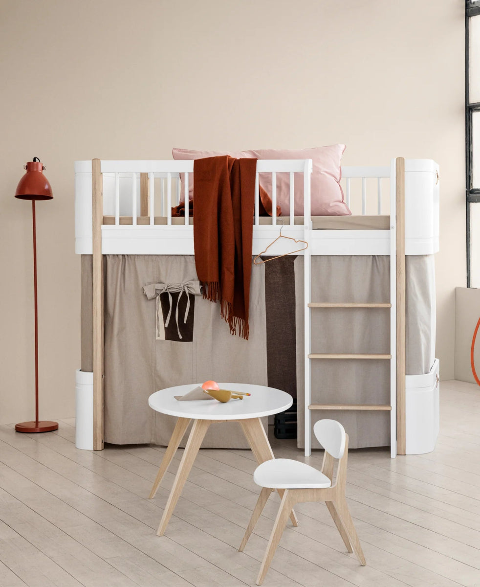 OLIVER FURNITURE - Lit Mezzanine Mi - haut Wood Mini+, Chêne