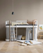 OLIVER FURNITURE - Lit Mezzanine Mi - haut Wood Original, Blanc