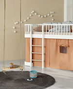 OLIVER FURNITURE - Lit Mezzanine Mi - haut Wood Original, Blanc/Chêne